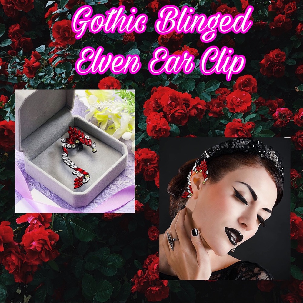Goth/Punk Blinged Elven Ear Cuff
